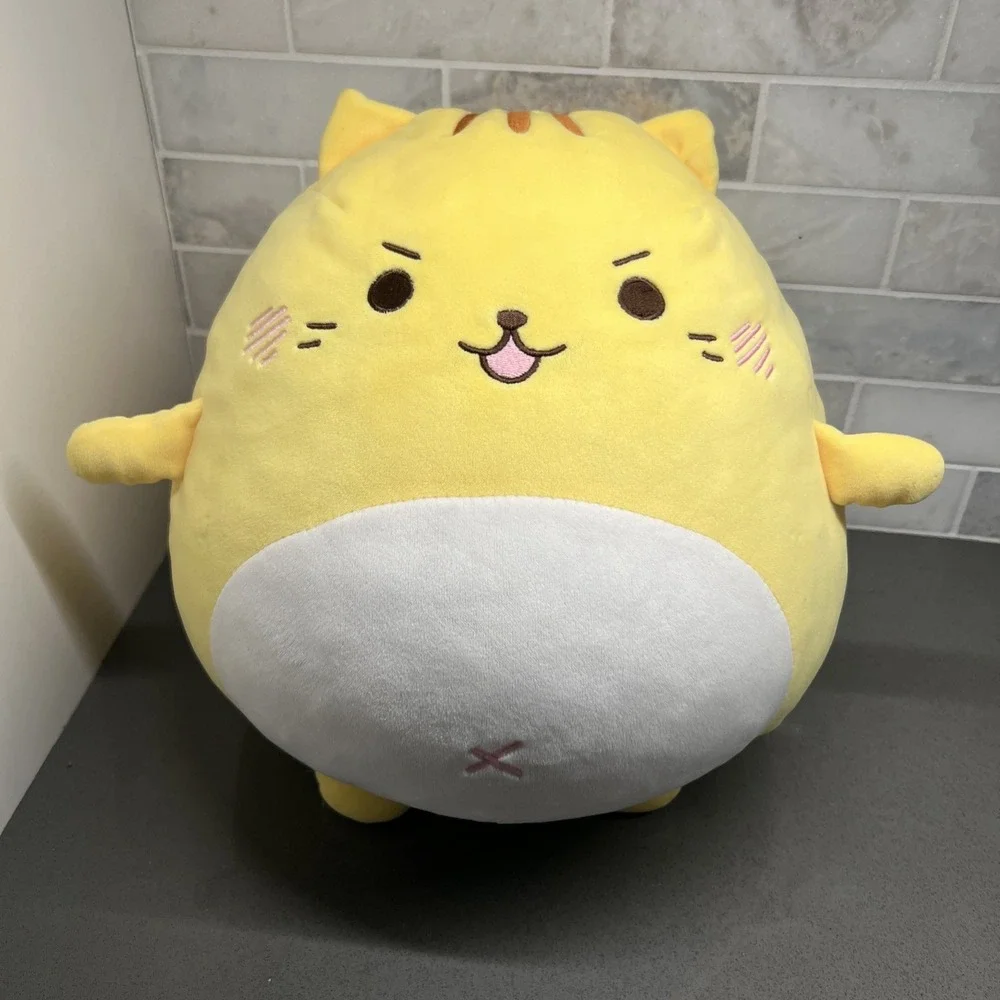 Mochipuni Picnyan Anime Yellow Cat Plush Pillow 12